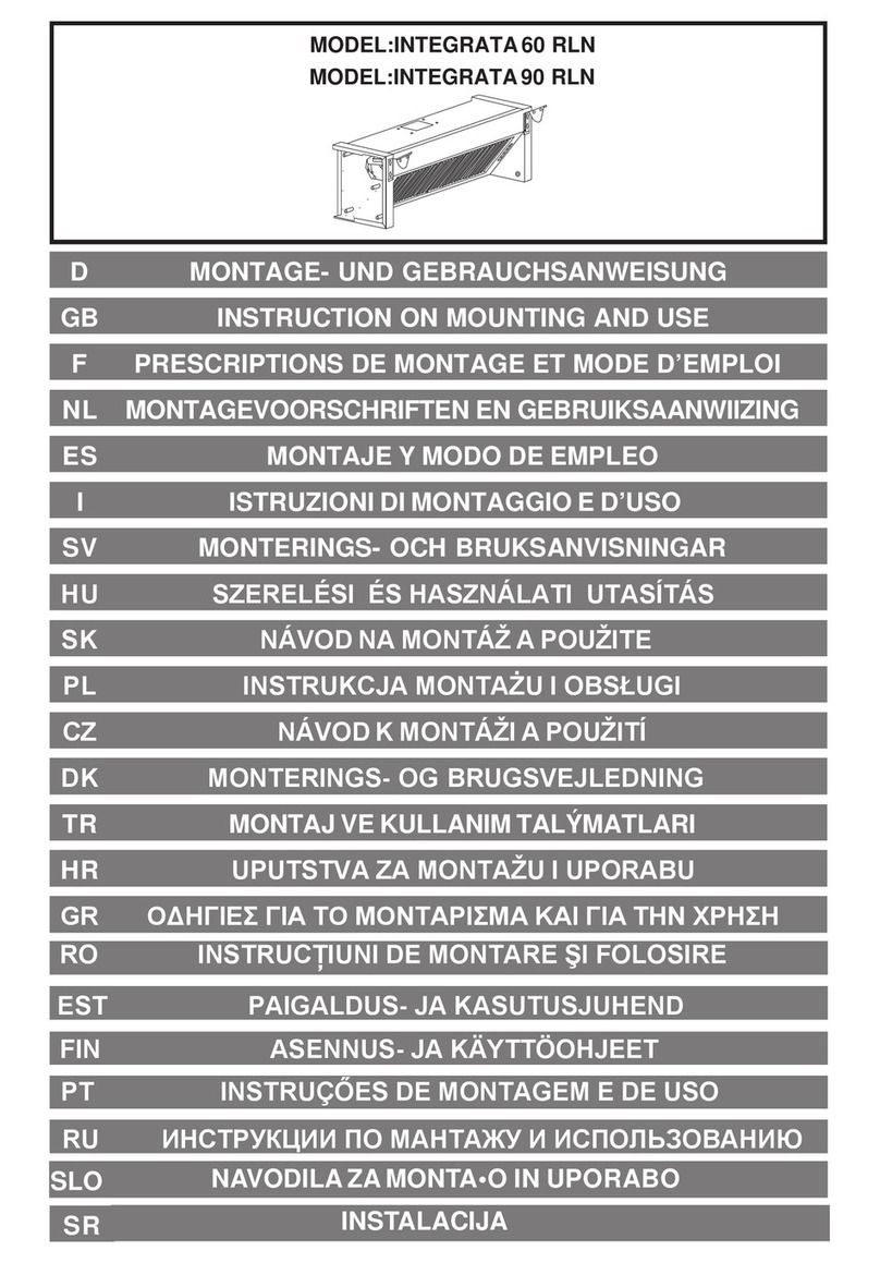 AIRFORCE INTEGRATA 60 RLN Instruction on mounting and use AIRFORCE INTEGRATA 60 RLN Instruction on mounting and use