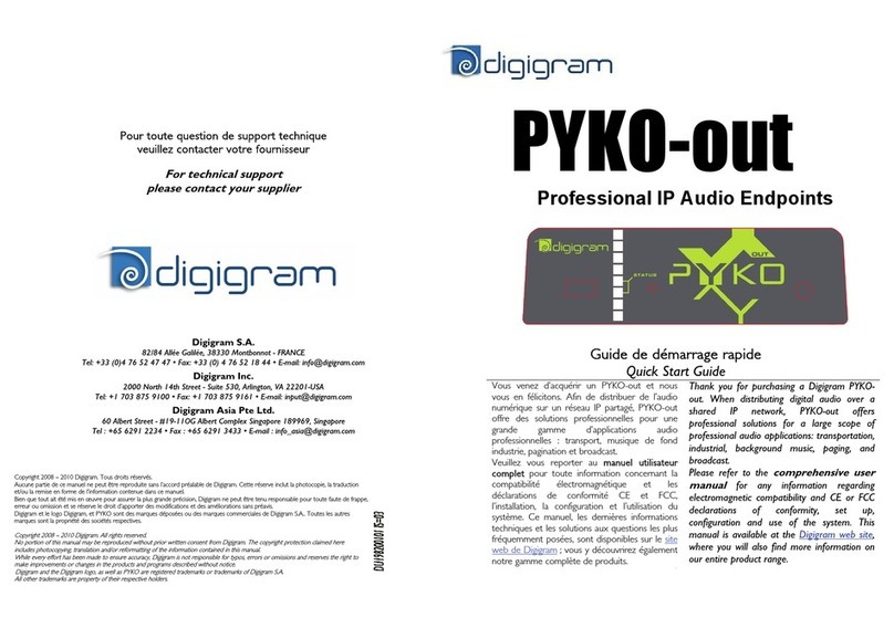 Digigram PYKO-out quick start guide Digigram PYKO-out quick start guide