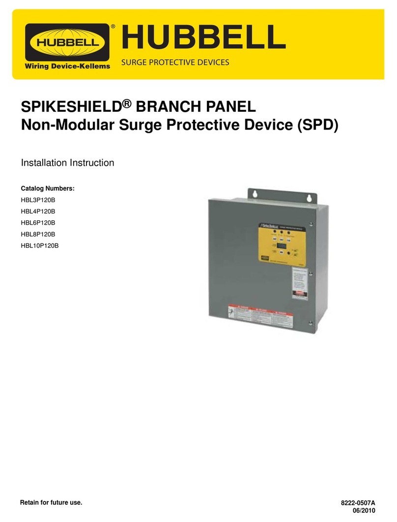 Hubbell SPIKESHIELD HBL3P120B Installation instruction