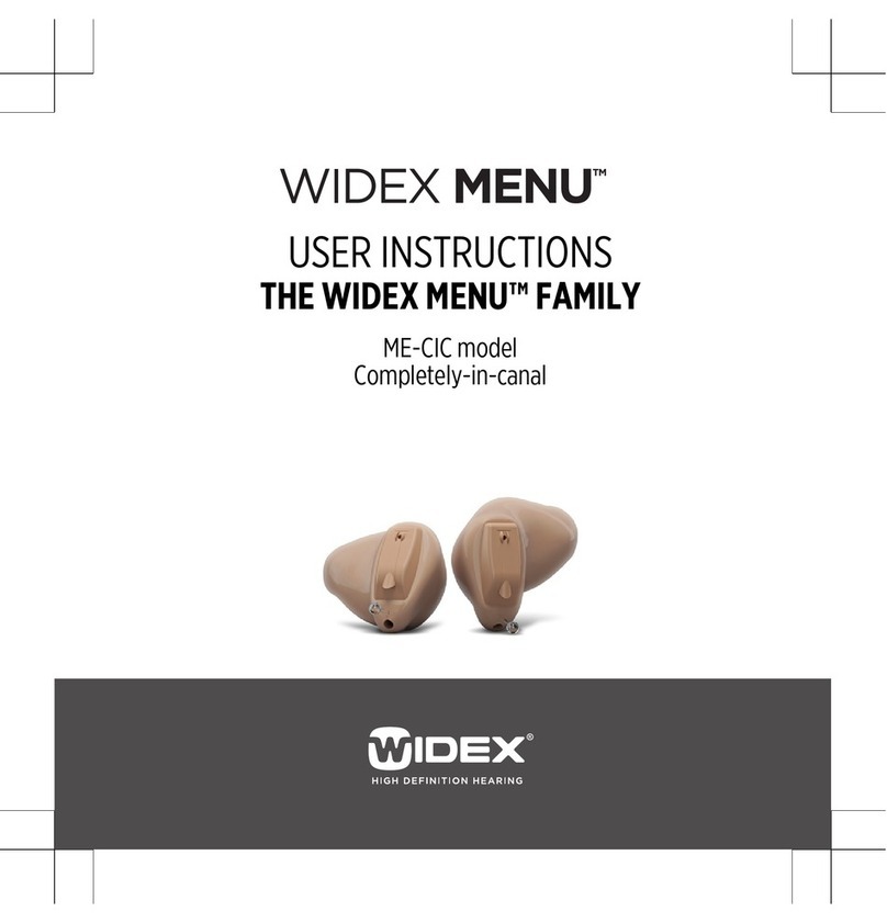 Widex Menu series User instructions