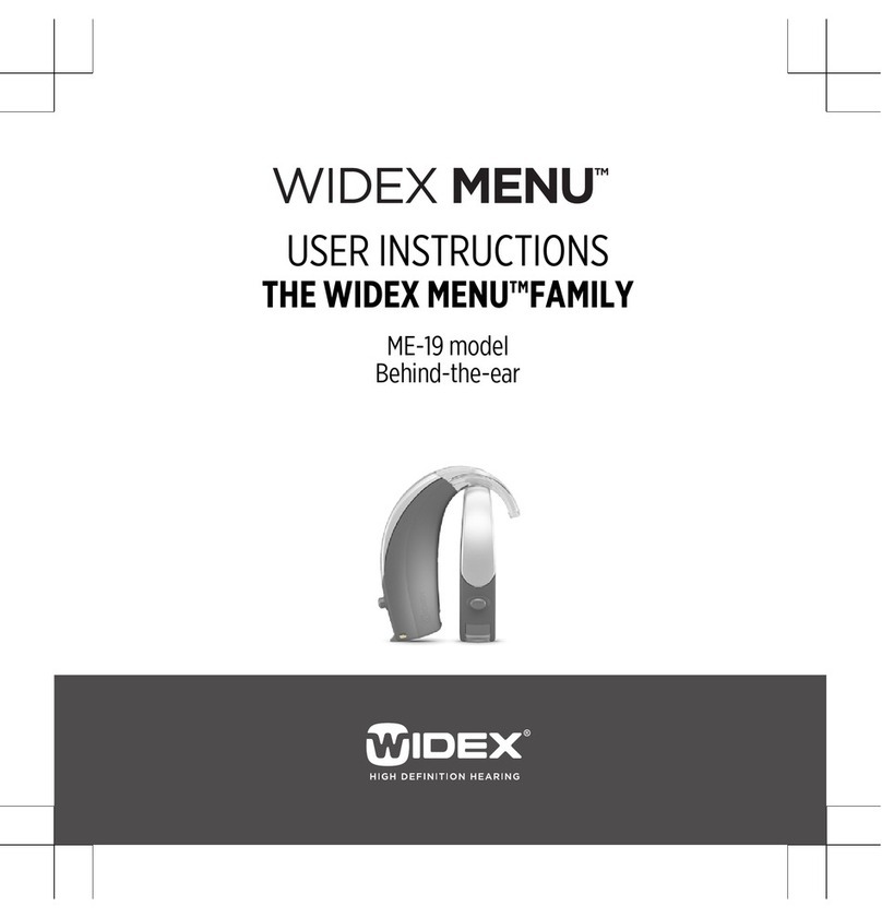 Widex Menu series User instructions