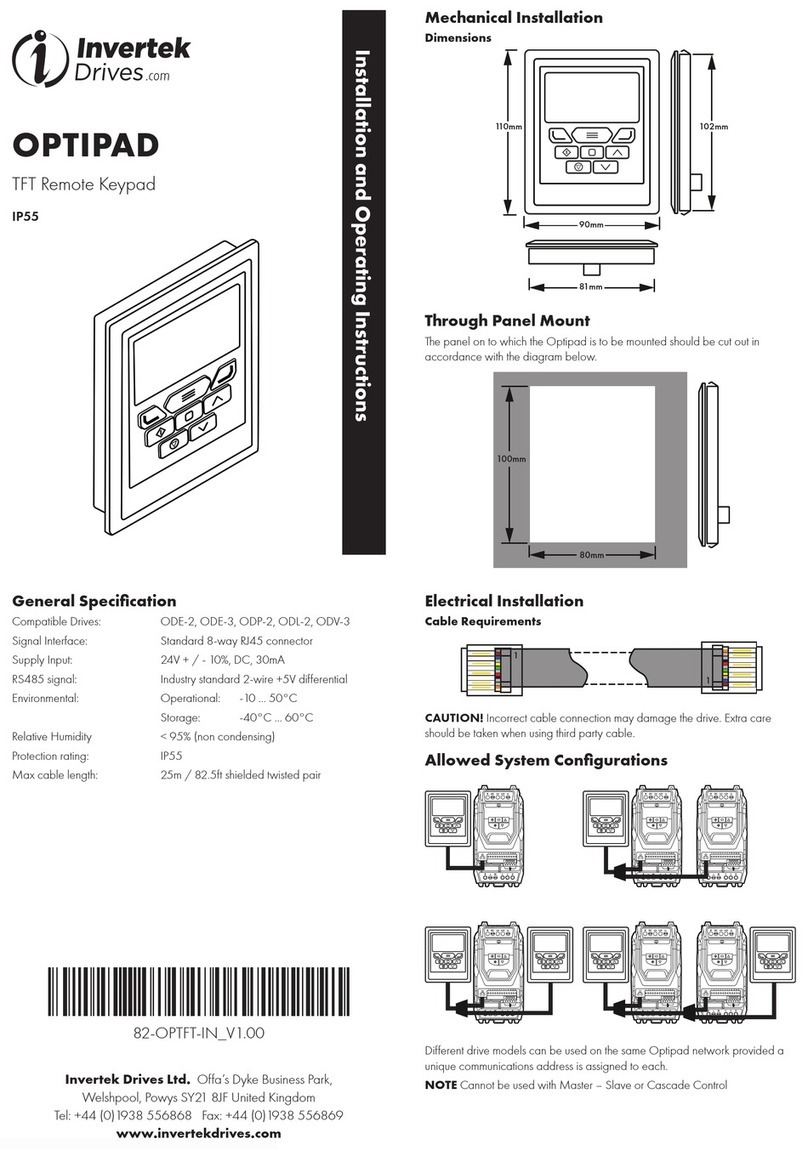 Invertek OPTIPAD operating instructions