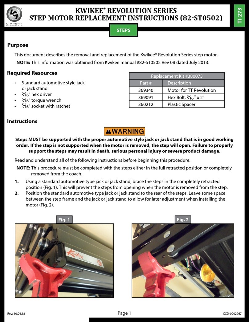Lippert Components KWIKEE REVOLUTION SERIES Replacement instructions