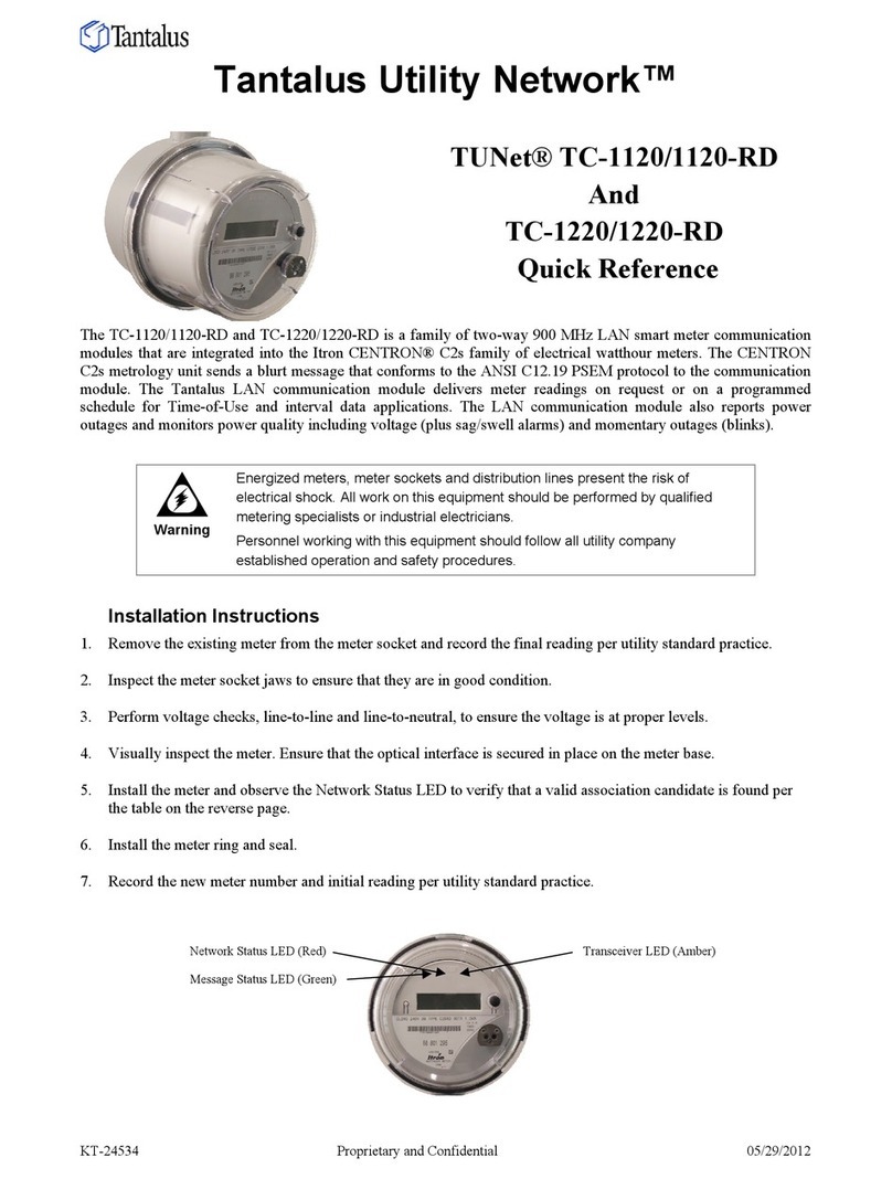 Tantalus TUNet TC-1120 quick reference