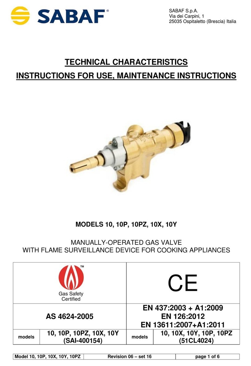 SABAF 10 Instructions for use, maintenance instructions