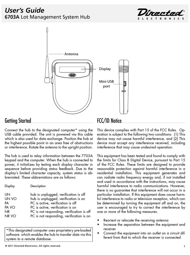 Directed Electronics 6703A User manual