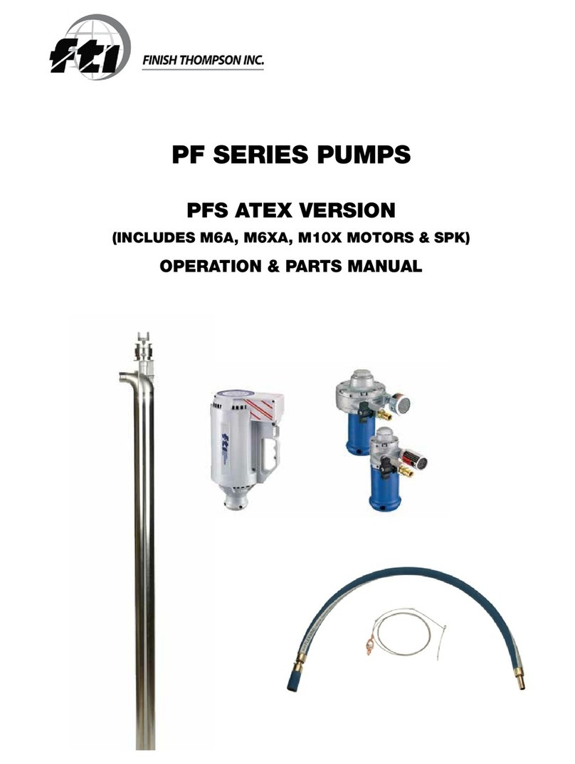 Finish Thompson PF SERIES Operations & parts manual