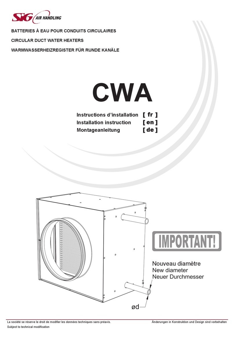 SIG Air Handling CWA Series Installation instruction