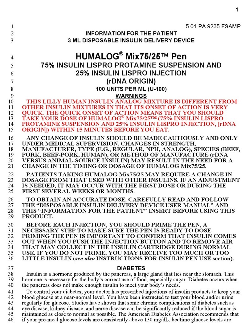 Lilly HUMALOG 4 Mix75/25 Pen user manual