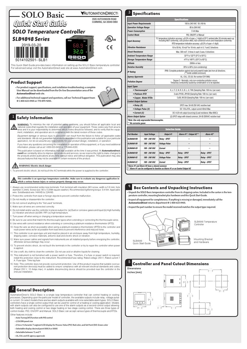 AutomationDirect SOLO Basic SLB4848 Series quick start guide