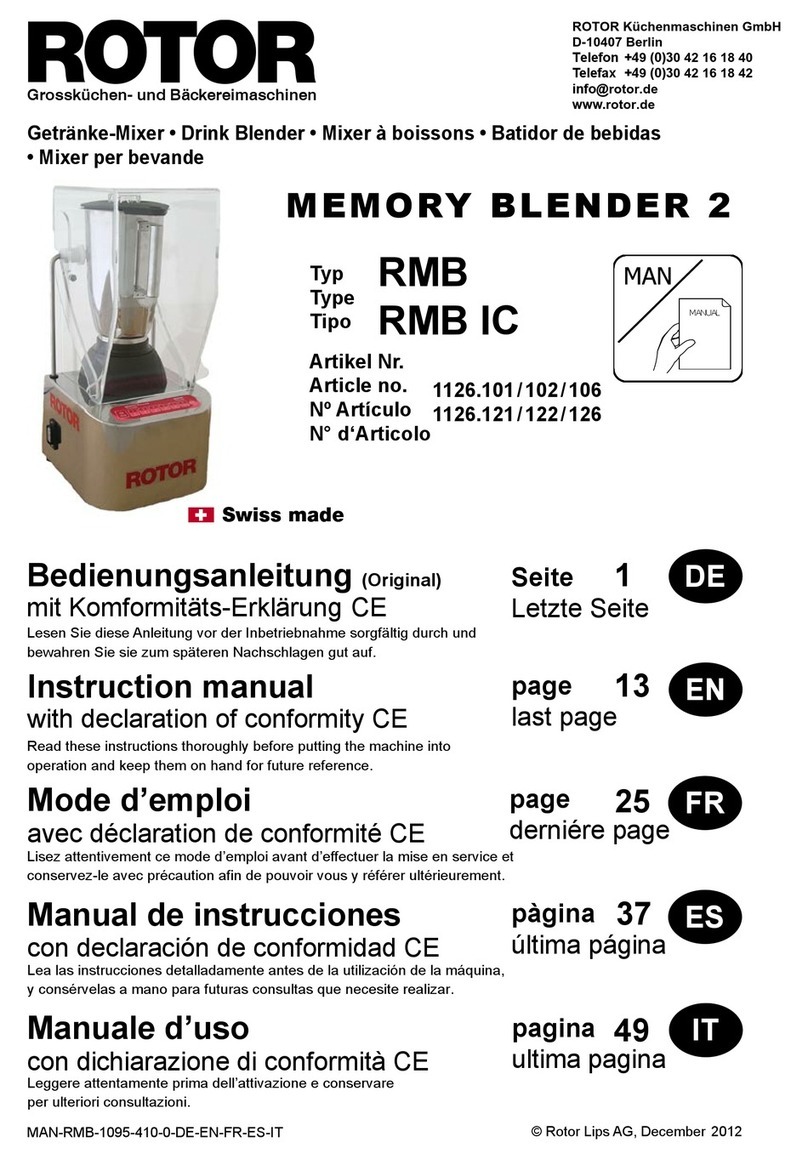 ROTOR MEMORY BLENDER 2 RMB User manual