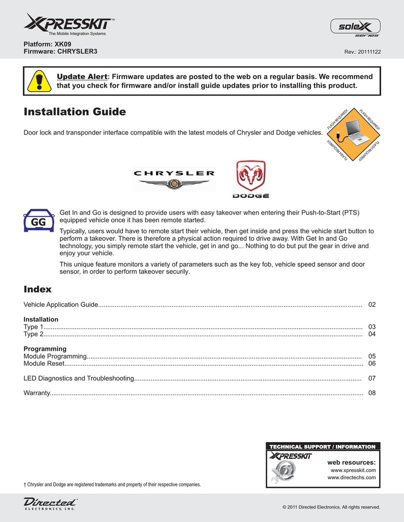 Directed Electronics Xpresskit SoleX Series User manual