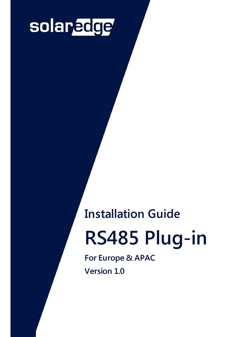 SolarEdge RS485 Plug-in User manual