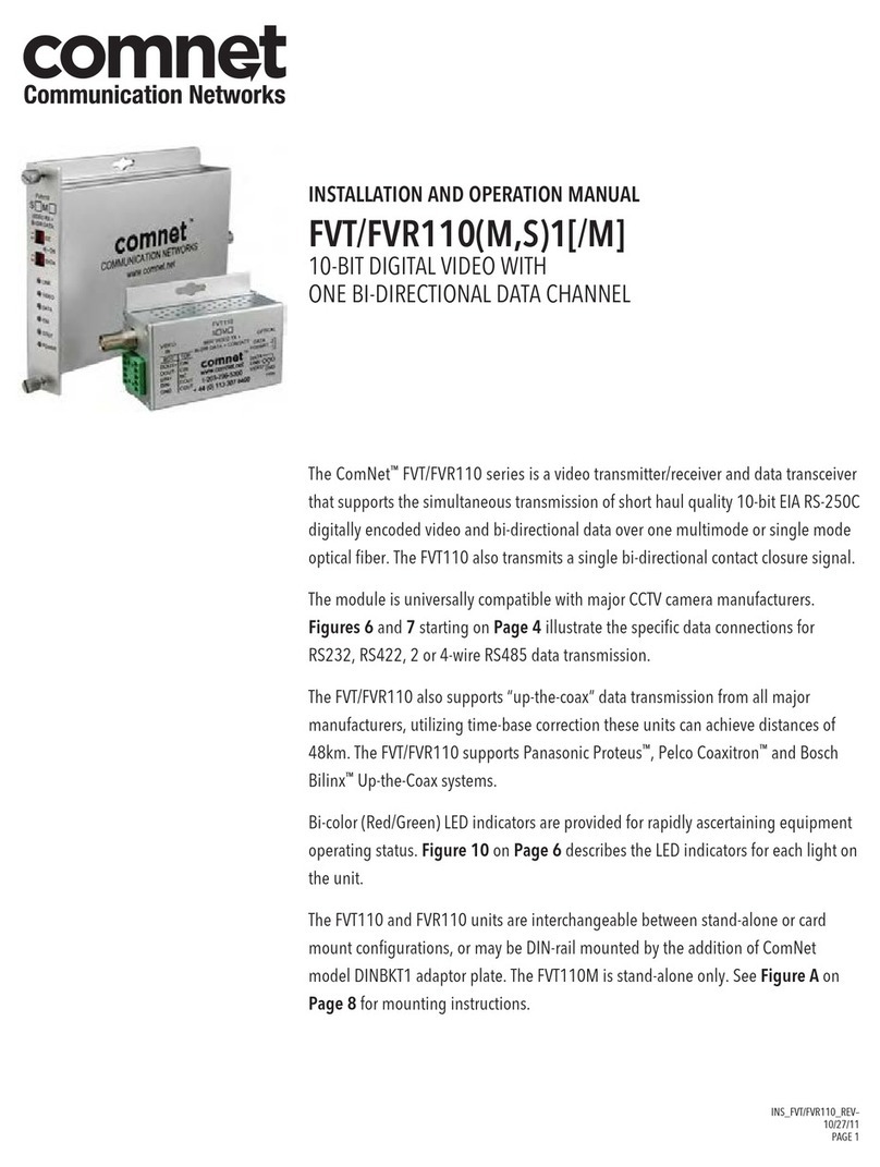 Comnet FVT110 Series User manual