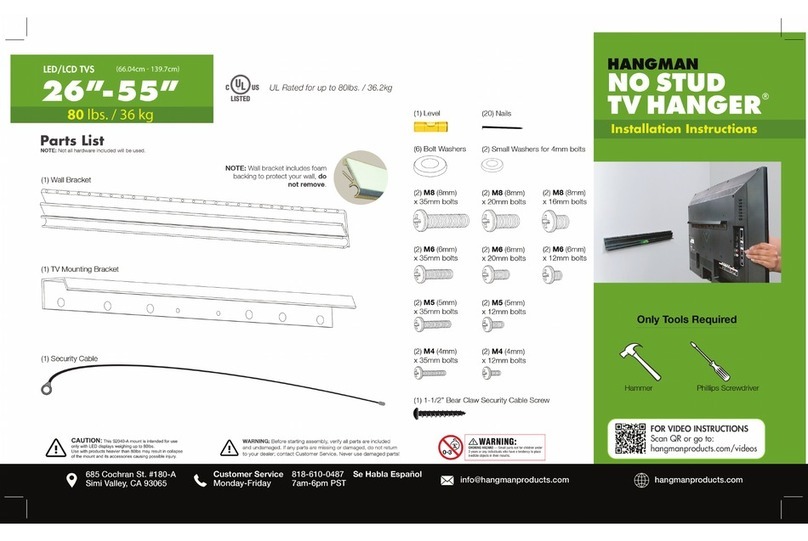 Hangman No Stud TV Hanger installation instructions