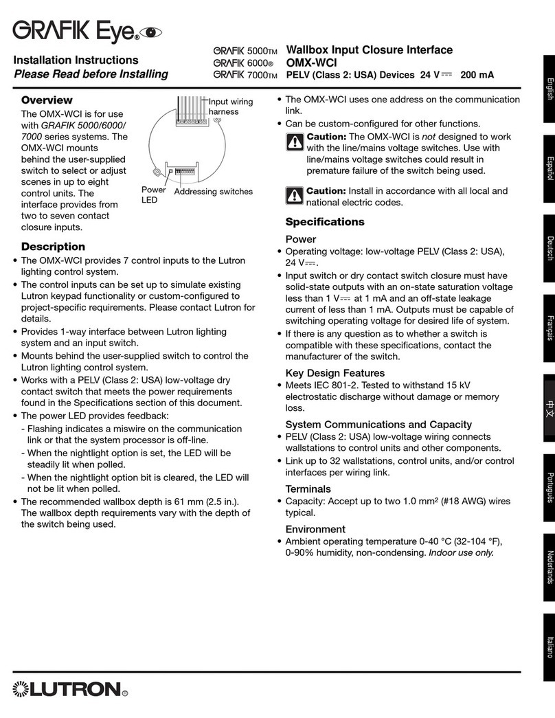 Lutron Electronics Grafik Eye User manual