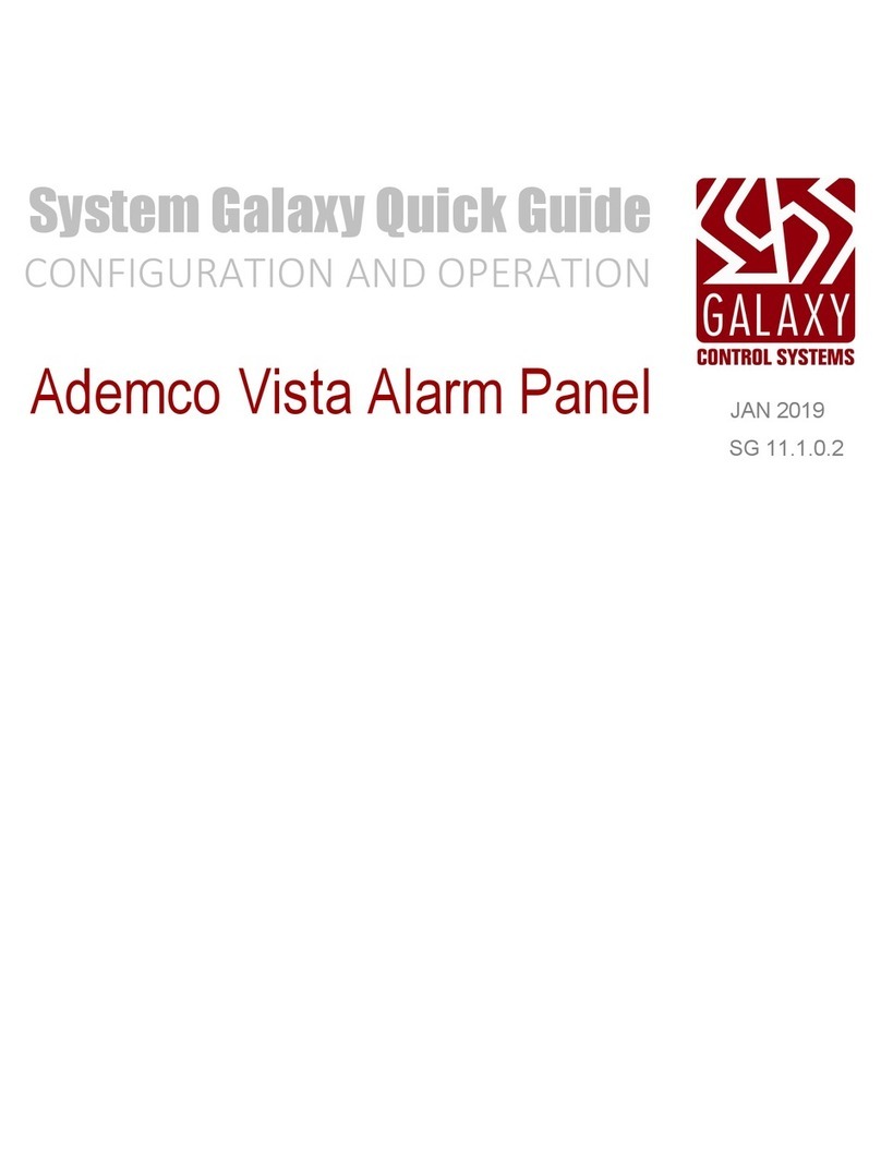 Galaxy Control Systems Ademco Vista User manual