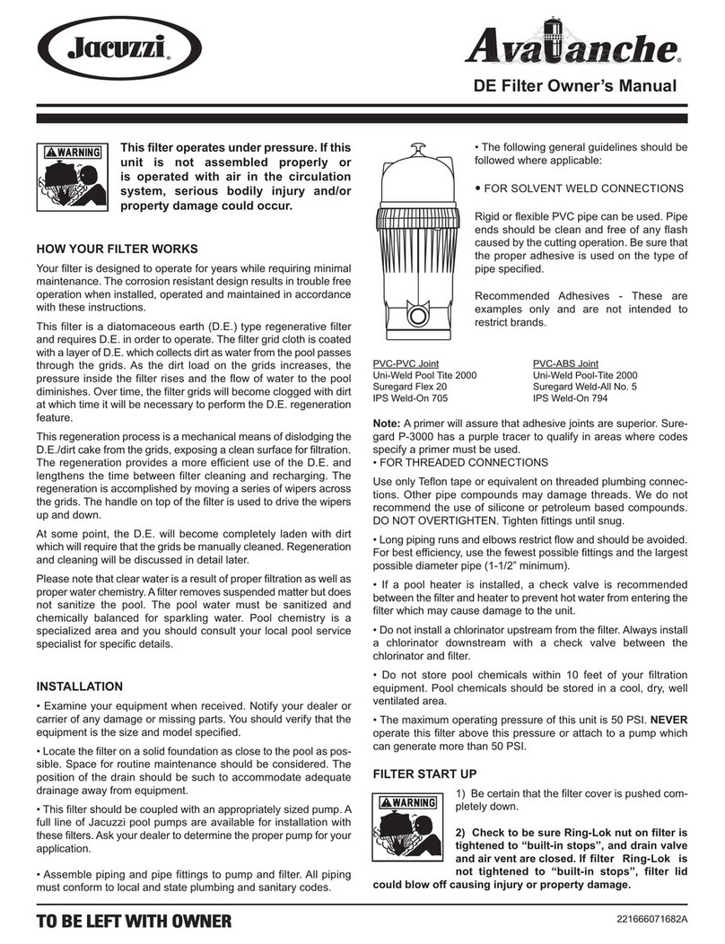 Jacuzzi Avalanche User manual