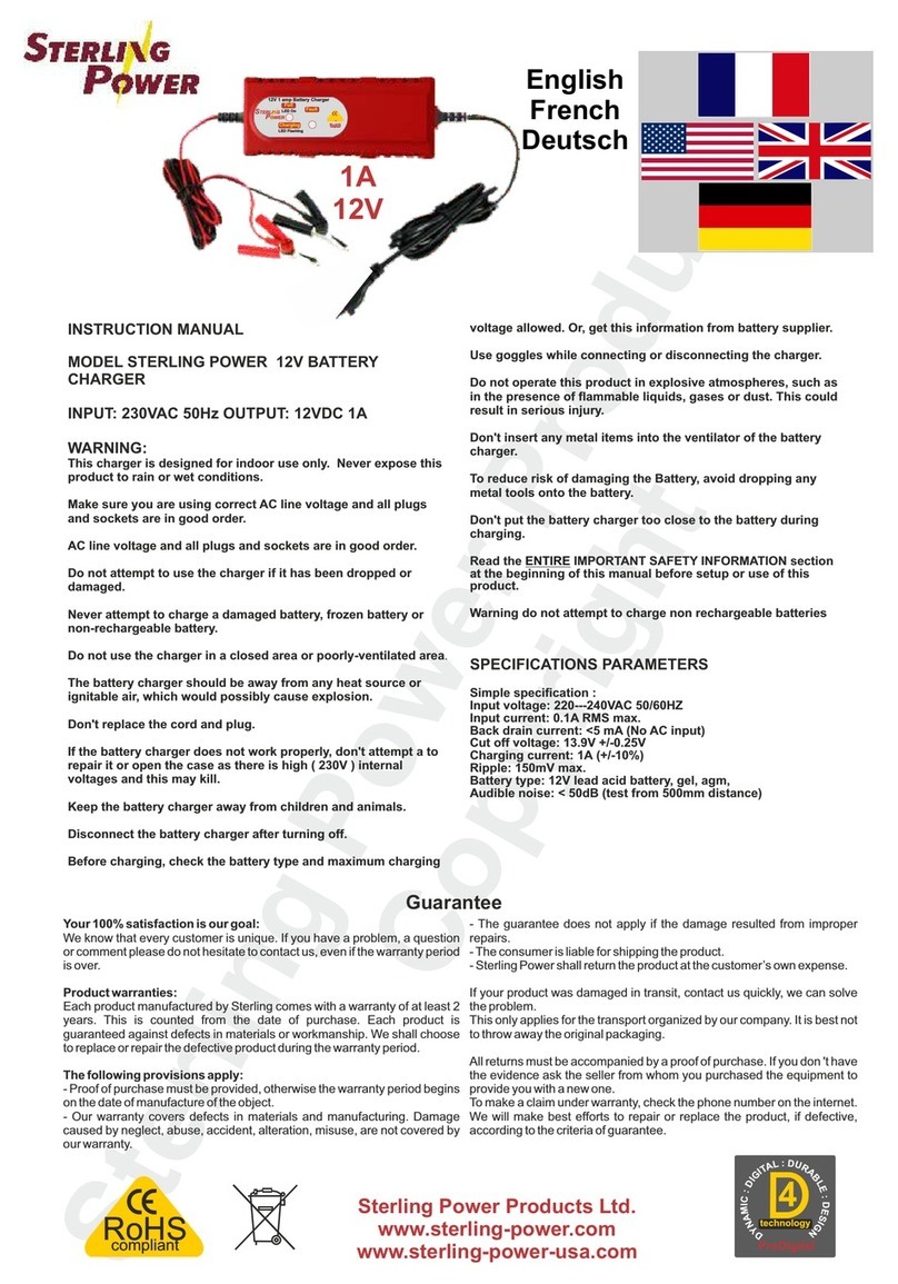 Sterling Power Portable Battery Charger B121 instruction manual