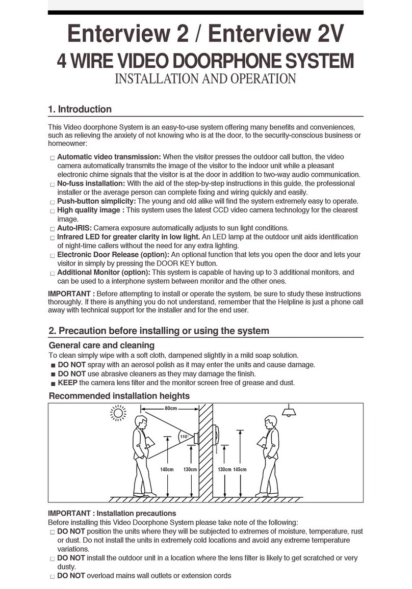 TLC Electrical Supplies Enterview 2 Installation and operation