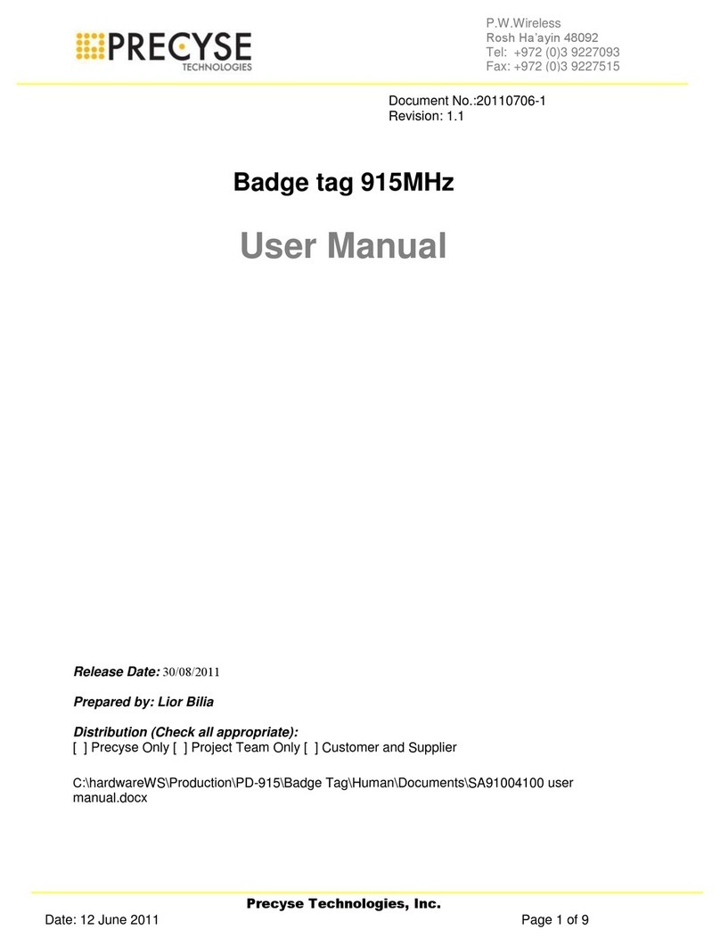 Precyse Technologies E3-HuTag-AGPS user manual