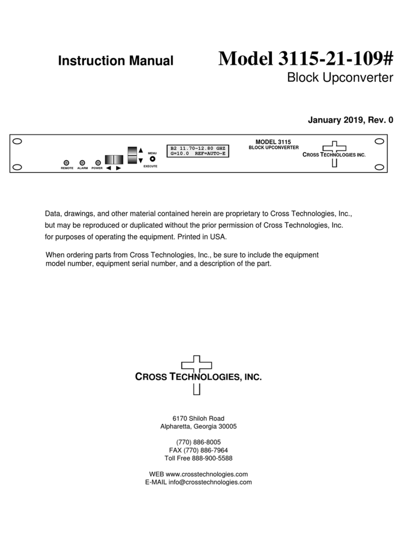 Cross Technologies 3115-21-109 instruction manual