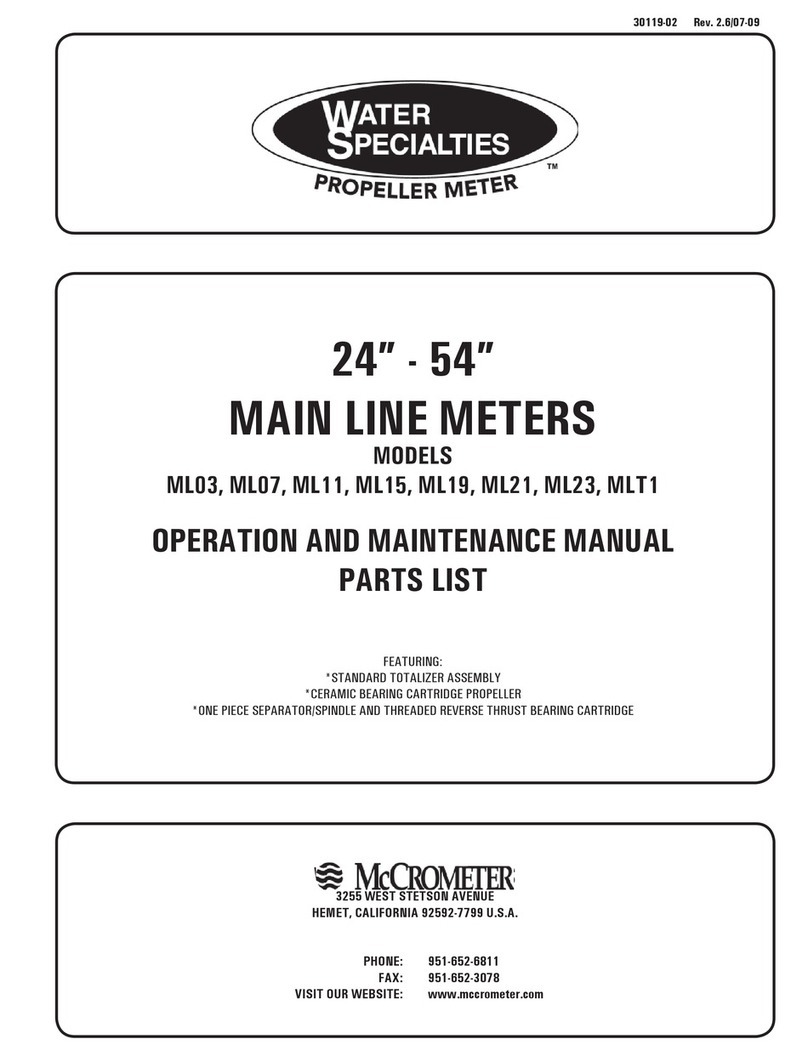Water Specialties Propeller meter ML03 User manual