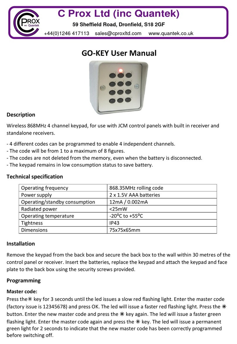 C Prox Ltd GO-KEY User manual