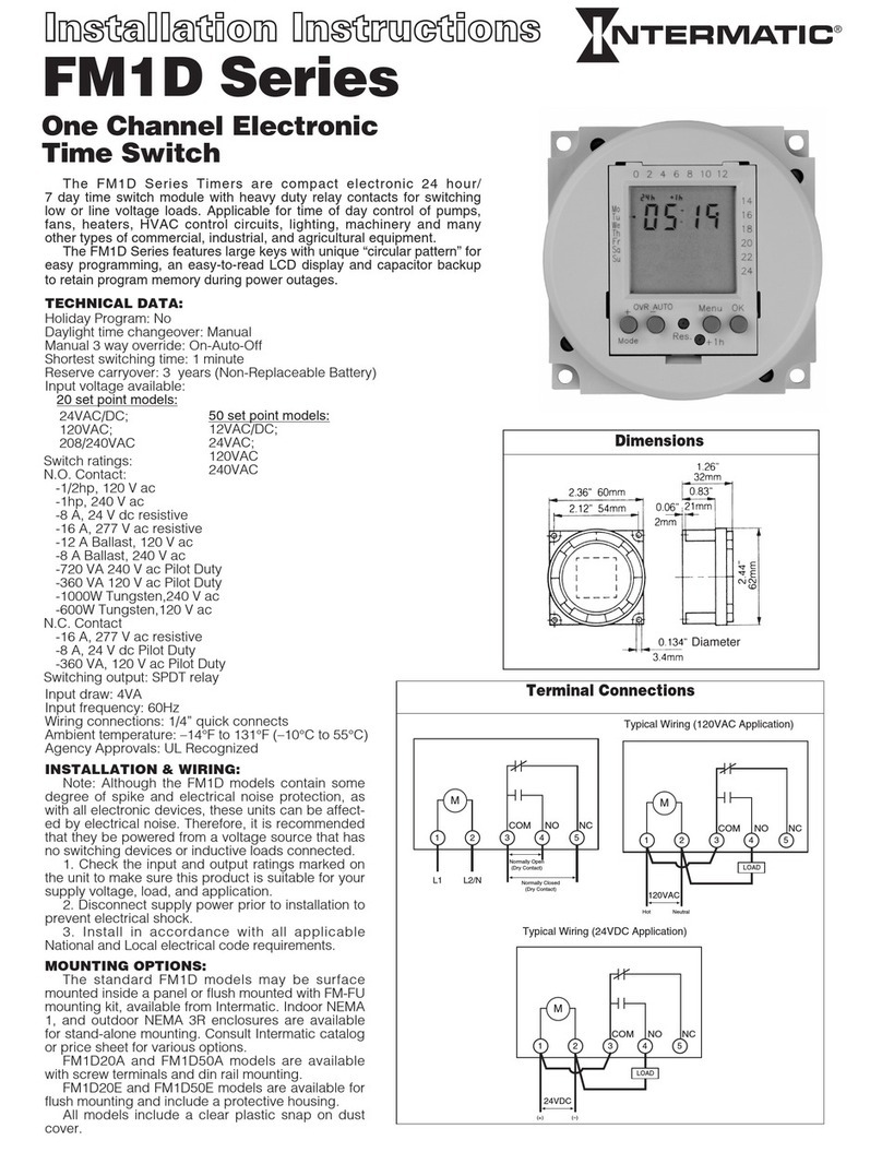 Intermatic FM1D Series User manual Intermatic FM1D Series User manual
