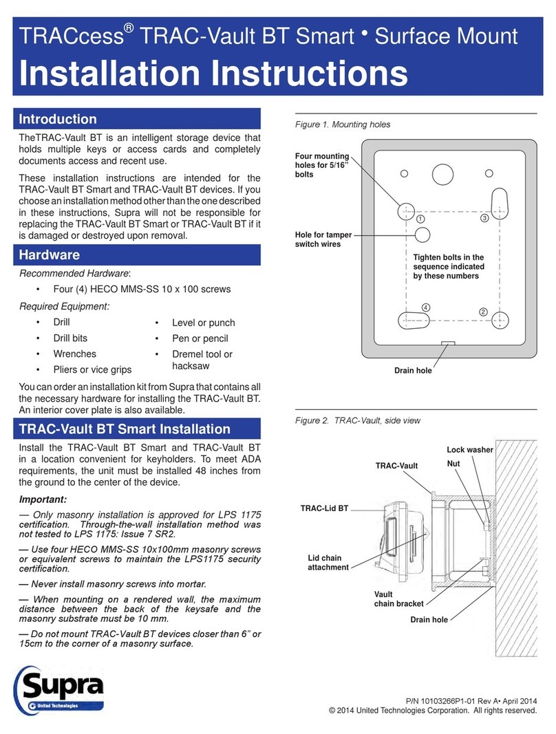 Supra TRACcess TRAC-Vault BT Smart User manual