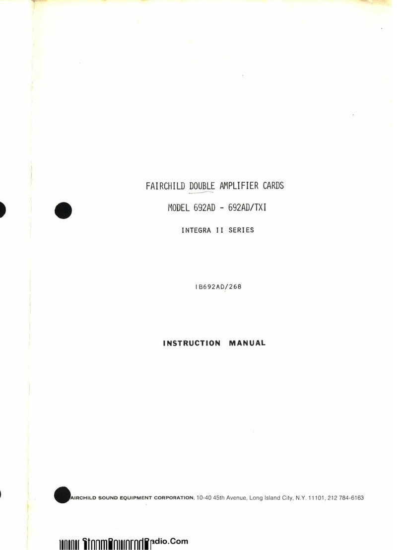 Fairchild Integra II Series instruction manual