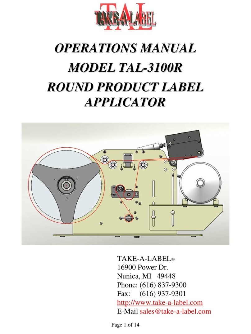TAKE-A-LABEL TAL-3100R Operation manual