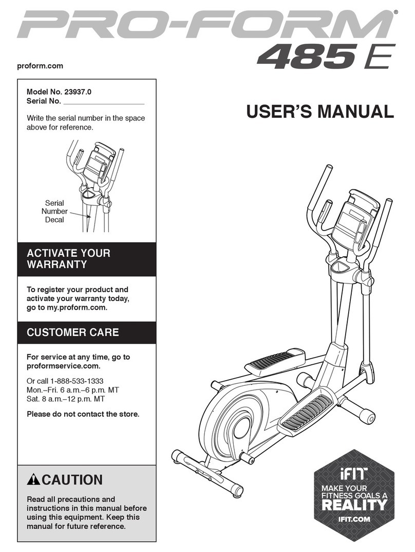 Pro-Form 485e User manual