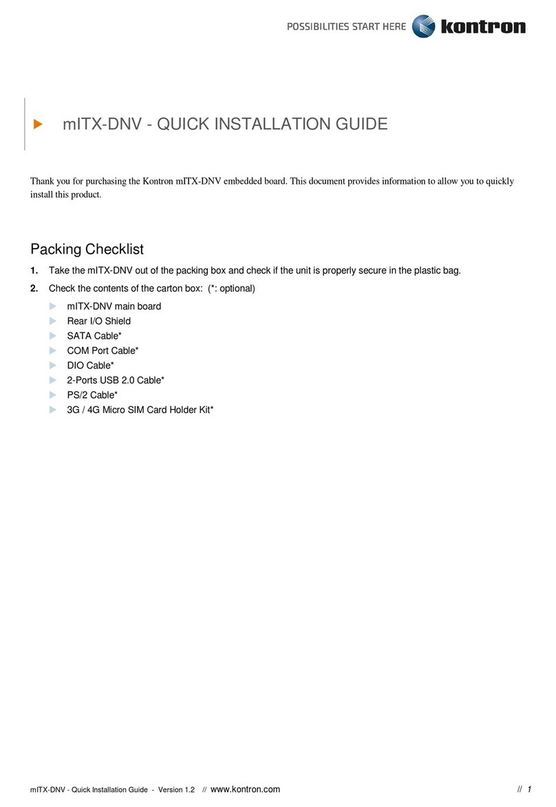 Kontron mITX-DNV Quick installation guide