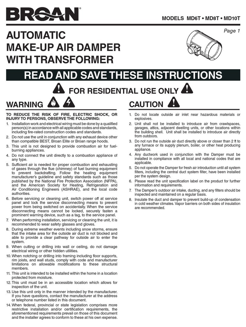 Broan MD6T User manual