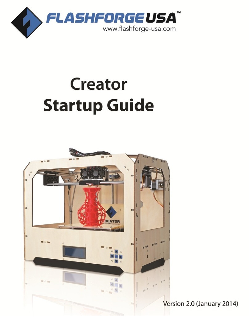 Flashforge USA Creator Startup guide