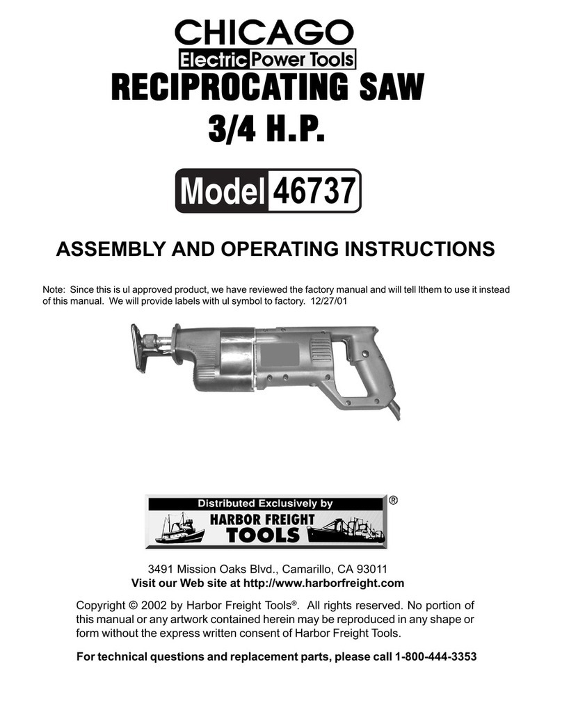 Chicago Electric 46737 Assembly and operating instructions