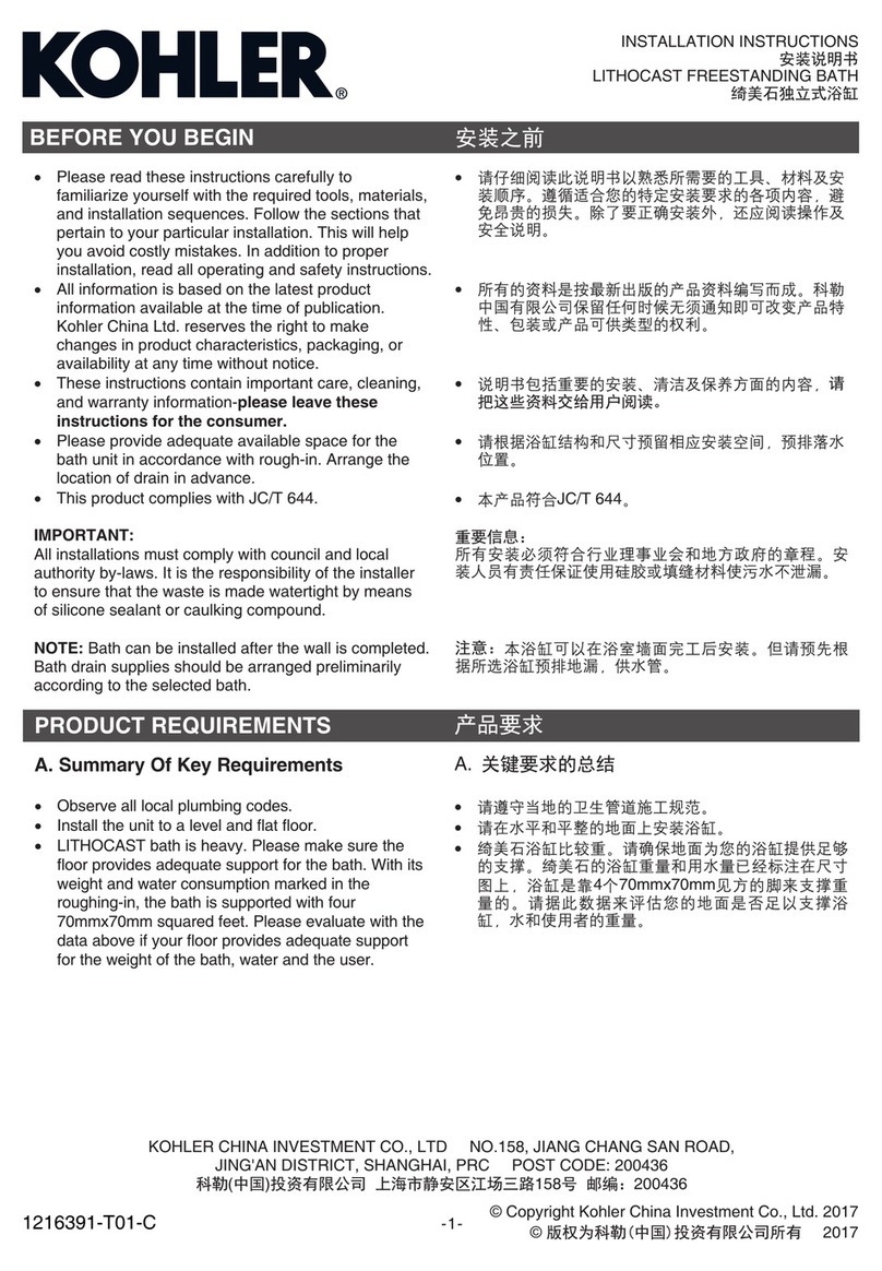 Kohler LITHOCAST User manual Kohler LITHOCAST User manual