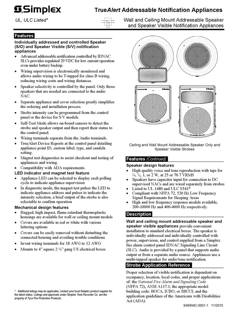 Simplex TrueAlert 49HF-APPLW instructions