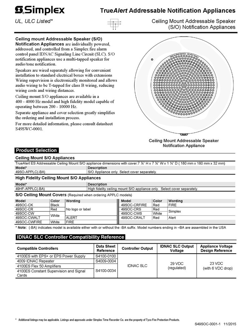 Simplex TrueAlert 49SOC-CK instructions