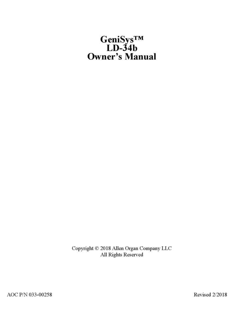 Allen Organ Company LLC GeniSys LD-34b owner's manual