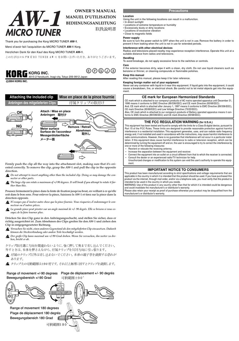 Korg AW-1 owner's manual