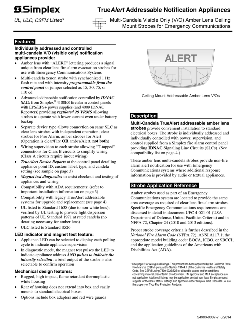 Simplex TrueAlert 4906-9207 User manual
