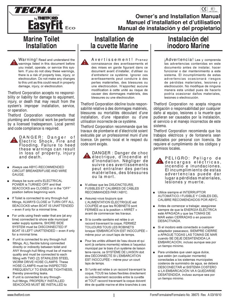 Tecma EasyFit Eco Owners and installation manual Tecma EasyFit Eco Owners and installation manual