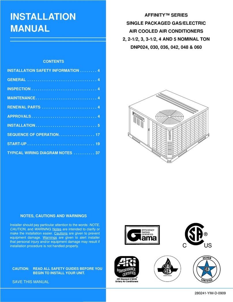 York AFFINITY SERIES User manual