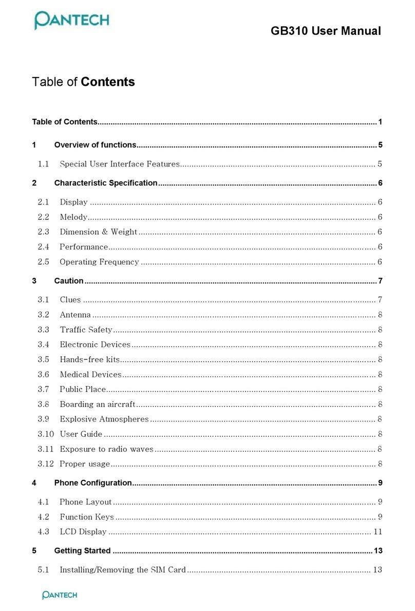 Pantech GB310 user manual