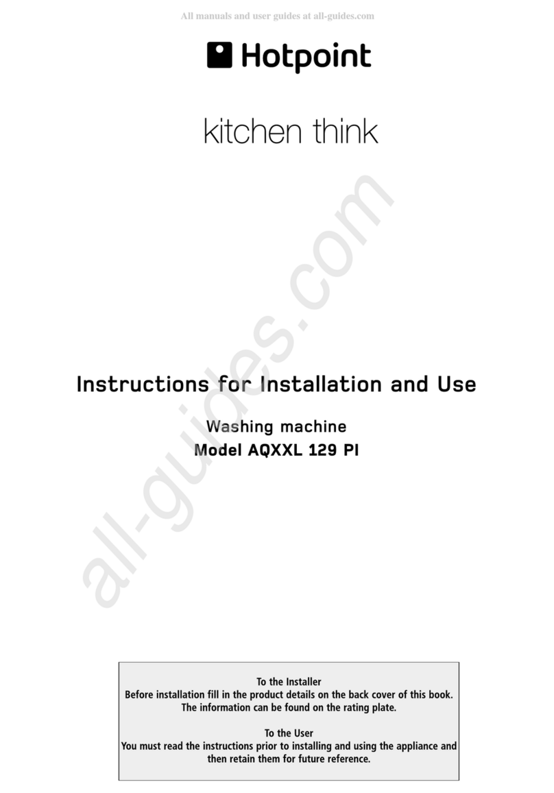 Hotpoint AQXXL 129 PO Instructions for installation and use
