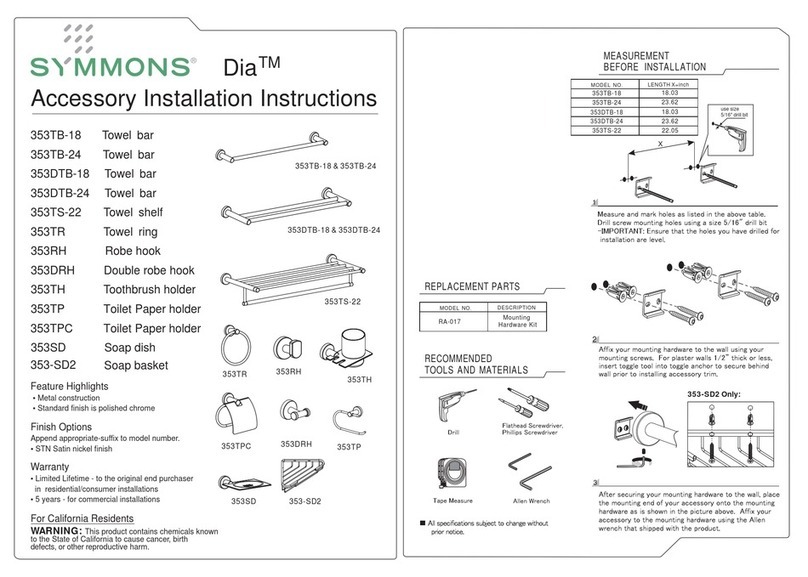 Symmons Dia 353TB-18 installation instructions