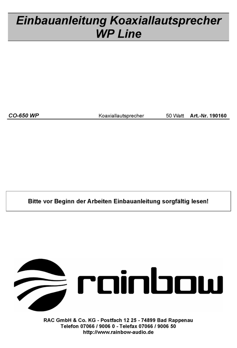 Rac Rainbow WP Series User manual