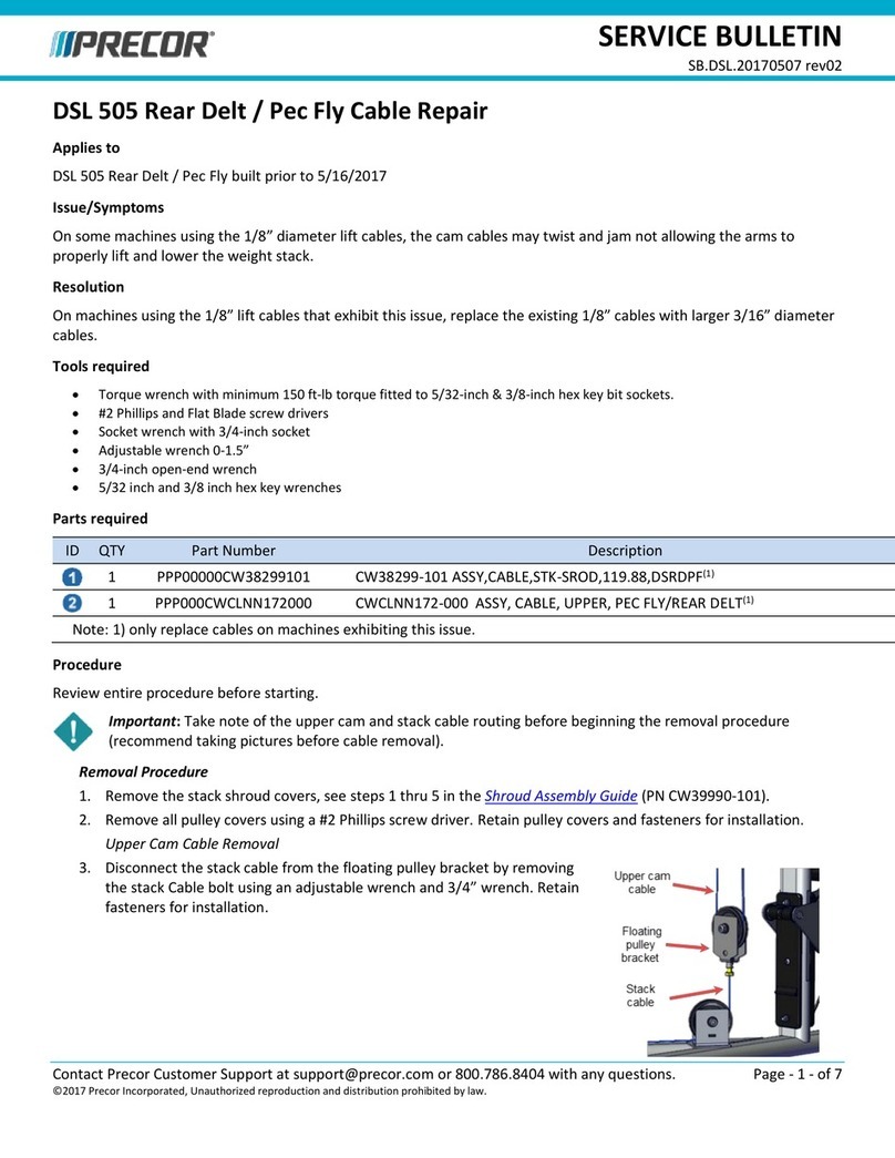 Precor DSL 505 Reference manual